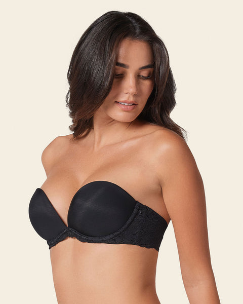 The 3d bra: triple push-up plunge bra#color_700-black