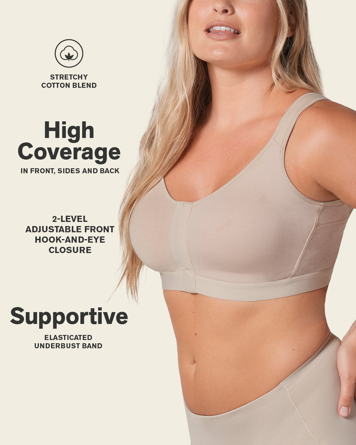 Stretch Cotton Wireless Posture Corrector Bra | Leonisa Canada