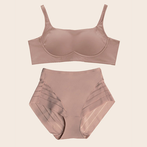 Everyday Bra + Stripe Undetectable Shaper Panty en Bois De Rose