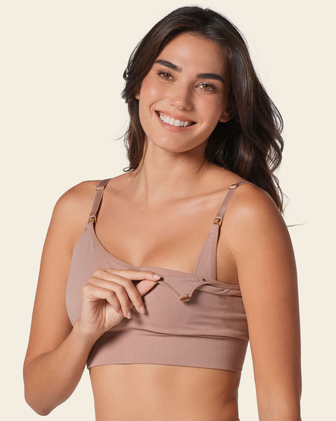 High-tech clip cup nursing bra#color_857-brown