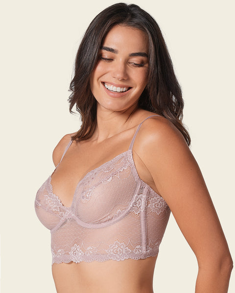 All Sheer Lace Bustier Bra