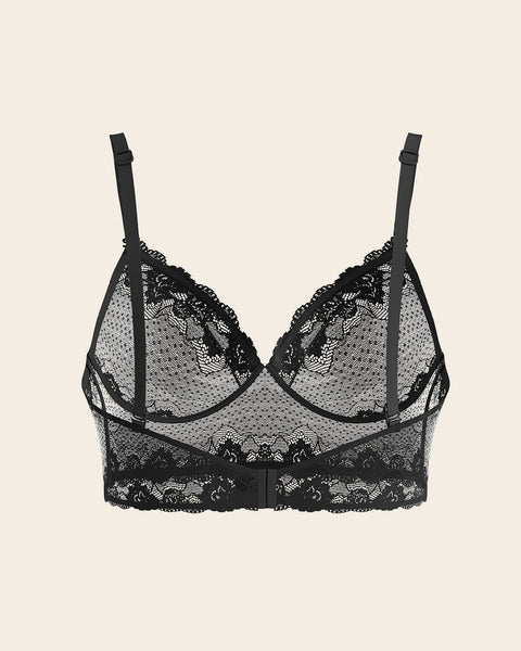 All sheer lace bustier bra#color_700-black