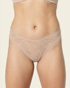 Floral lace thong panty