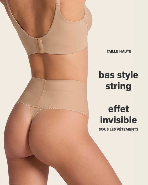 High-Tech High-Waisted Sculpting Thong#color_801-golden-beige