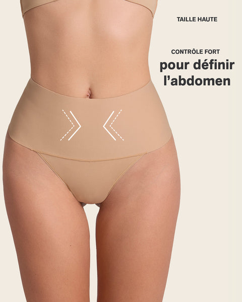 High-Tech High-Waisted Sculpting Thong#color_801-golden-beige