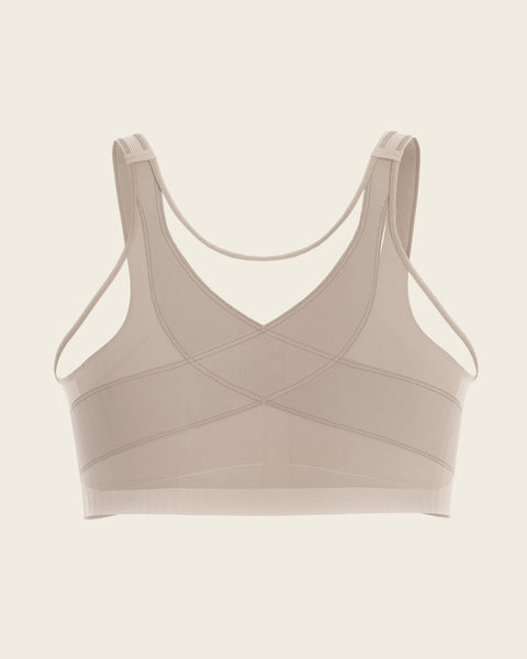 Women's Leonisa 011473 Posture Corrector Back Support Wireless Bra (White  34B) 