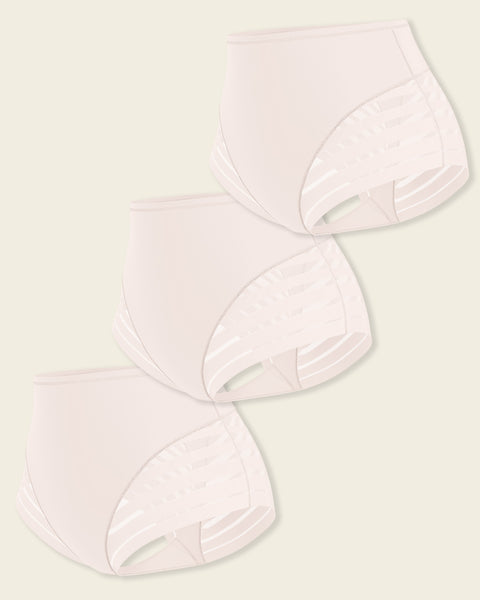 Lace stripe undetectable classic shaper panty#color_000-white