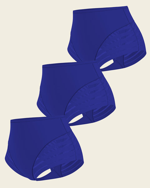 Lace stripe undetectable classic shaper panty#color_536-blue
