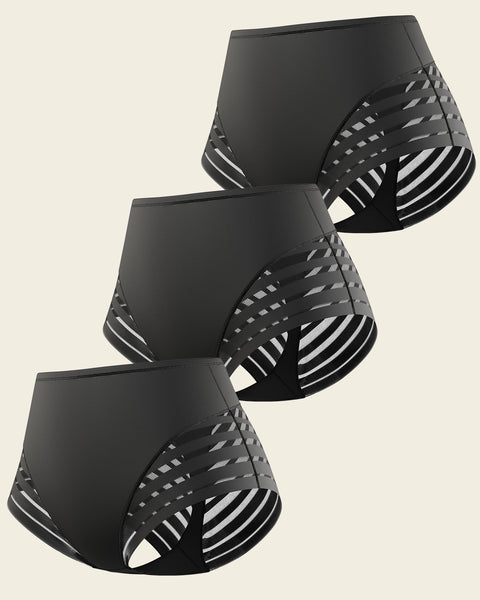 Lace stripe undetectable classic shaper panty#color_700-black