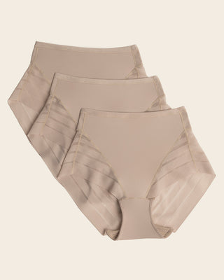 Lace stripe undetectable classic shaper panty#color_802-nude