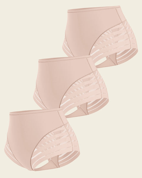 Lace stripe undetectable classic shaper panty#color_802-nude