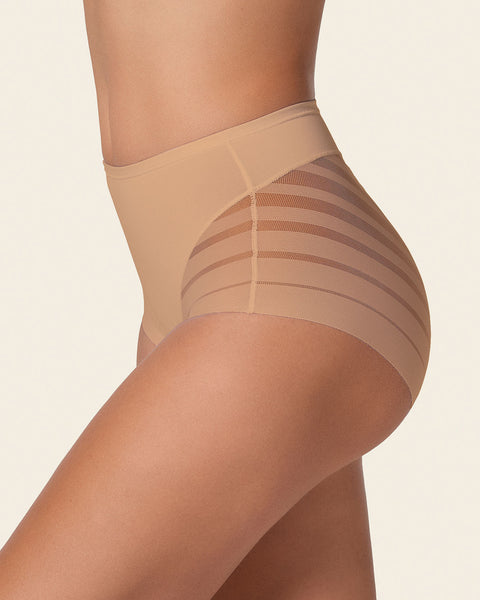 Lace stripe undetectable classic shaper panty#color_801-golden-beige