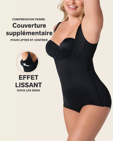 Plunge back classic sculpting body shaper#color_700-black