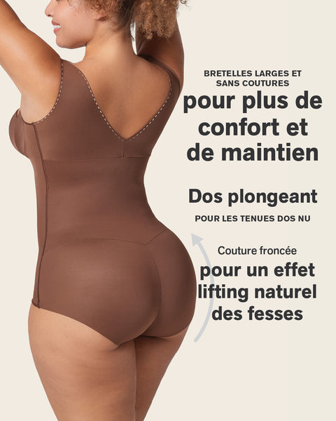 Plunge back classic sculpting body shaper#color_