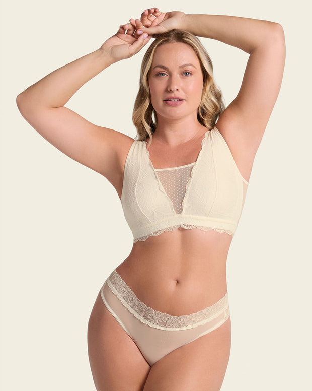 Multiwear lace pocketed bralette