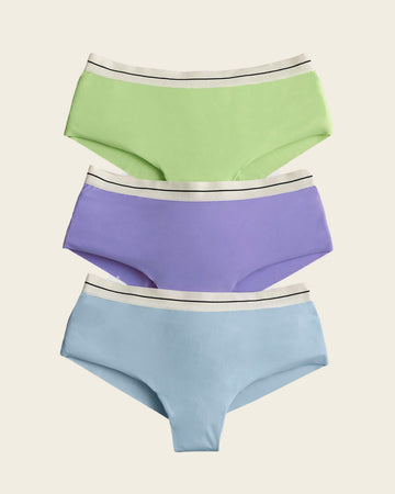 3-Pack Contrast Waistband Soft Cheeky Panties#color_s10-light-blue-purple-green