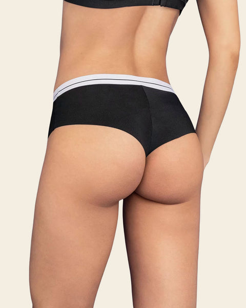 3-Pack Contrast Waistband Soft Cheeky Panties#color_s12-ivory-black-nude