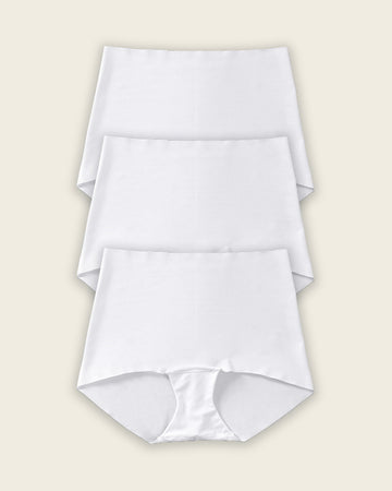 Mostly Covered Invisible Microfiber Boyshort Panty#color_000-white
