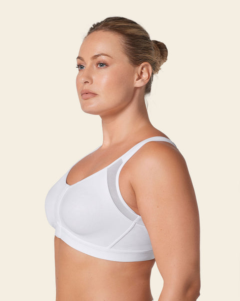 Stage 1 post-surgical wireless bra with front closure#color_000-white