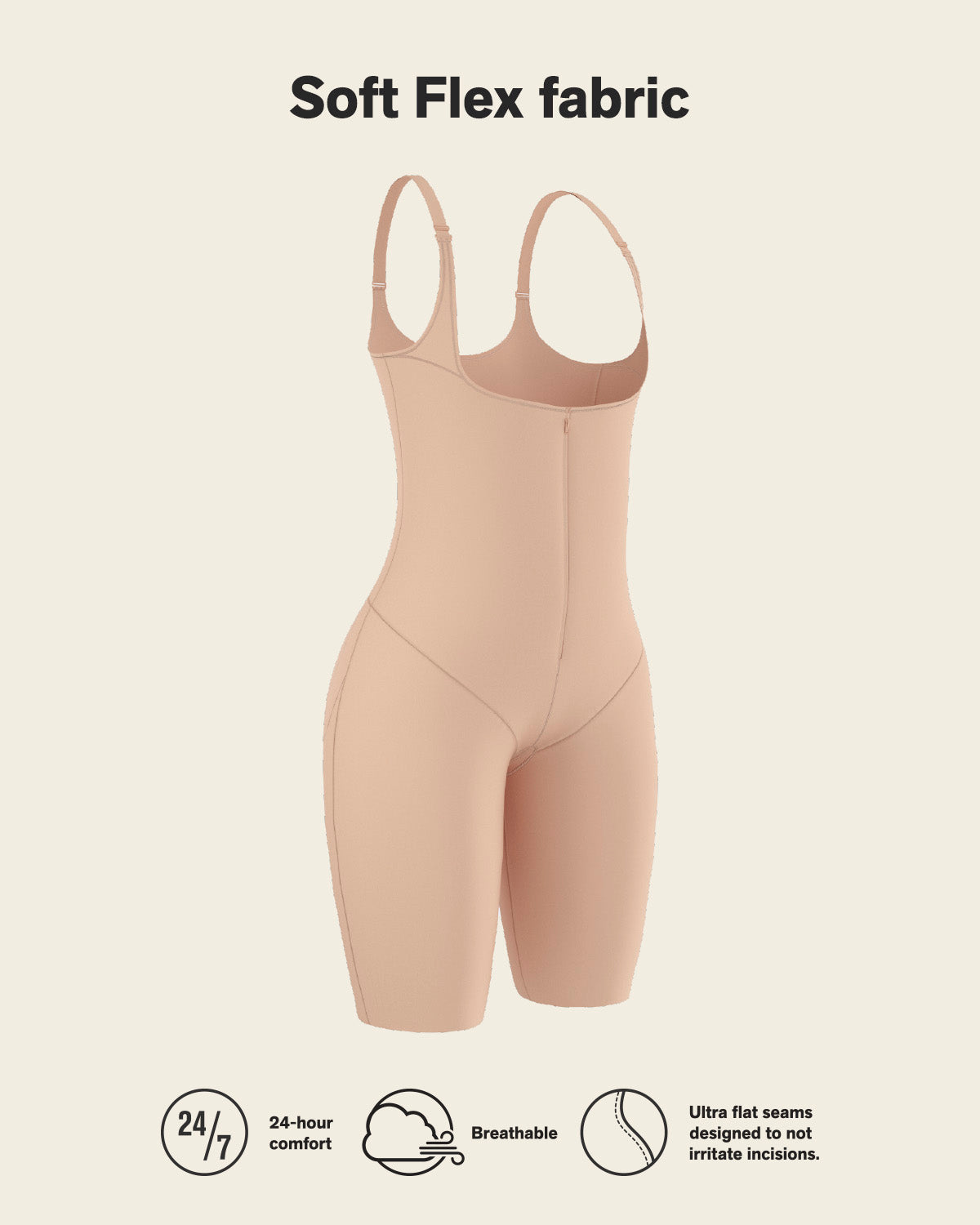 Post-Surgical Mid-Thigh Girdle made of Soft Compression Fabric