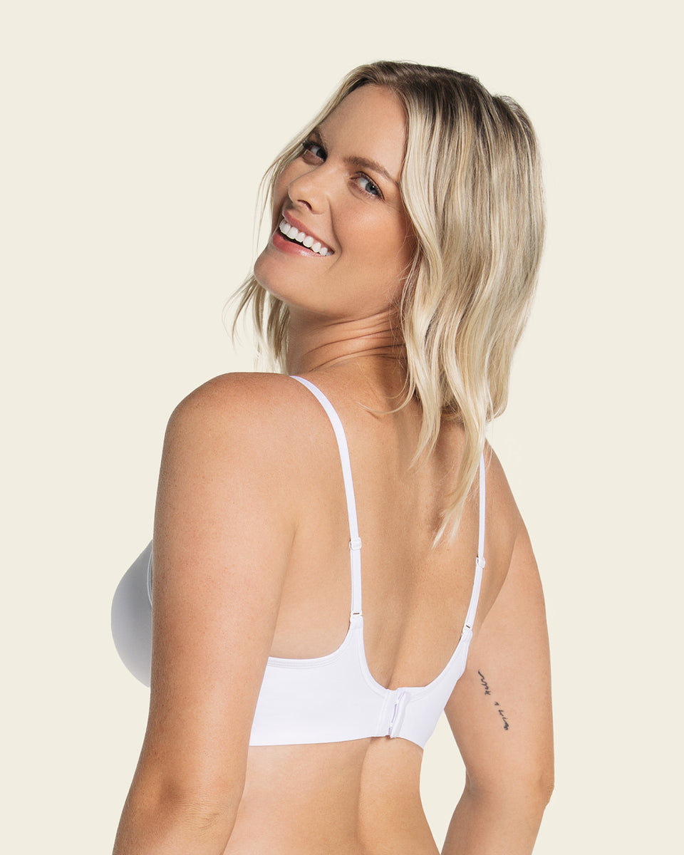 Invisible high push up petite bra with memory foam