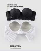 Convertible balconette lace push up bra