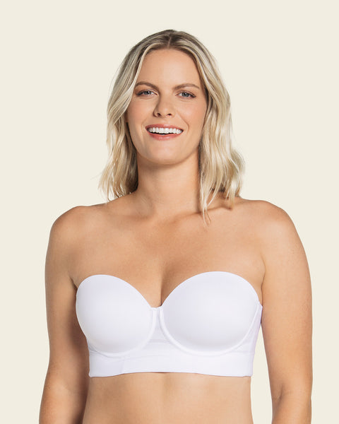 MELENECA Strapless Bra Minimizer with Underwire for Women White 30B