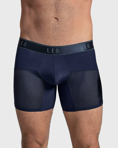 Men's boxer briefs made of ComfortTech microfiber.