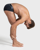 Microfiber brief with frontal ergonomic design