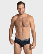 Microfiber brief with frontal ergonomic design