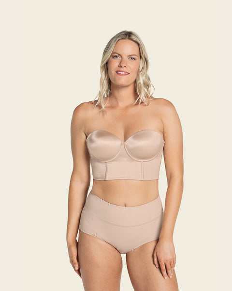 Strapless contouring bustier bra#color_802-nude