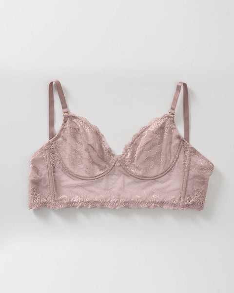 Milan Sheer Lace Bustier Bralette with Underwire