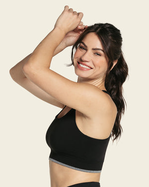 Supportive reversible seamless sports bra#color_717-gray