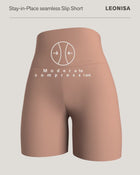 Stay-in-place seamless slip short