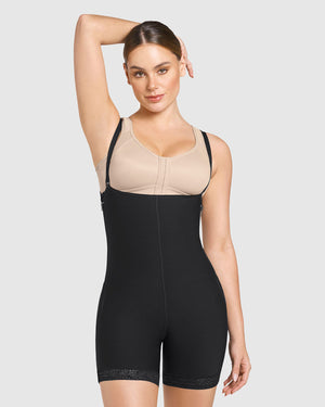 Stage 1 post-surgical short bottom girdle with side zippers#color_700-black