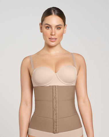 Post Op Tummy Tuck Abdominal Girdle Compression Garment w/Suspenders (S37)  Beige